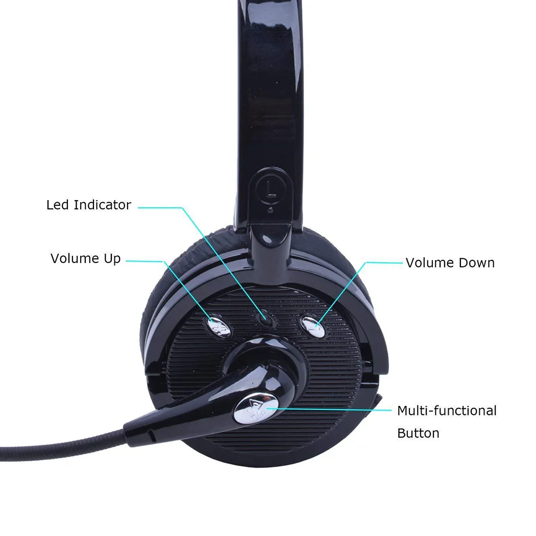 New Desigh Soft Noise Cancelling Wireless Headphones Boom Mic Bluetooth Headset For Truck Driver | Электроника