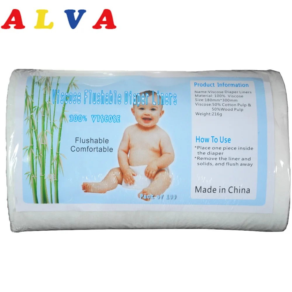 1 рулон ALVA биоразлагаемые промывочные вкладыши для подгузников Смываемые