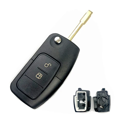 OkeyTech флип ключи оболочки для Ford Focus Mk2 Mk3 Mk4 2 Fiesta Mondeo Ranger, Fusion S Max 2 кнопки FO21 HU101Blade - Цвет: 2 button