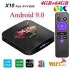 ТВ-приставка R-TV BOX X10 Plus, Android 9,0, Allwinner H6, 2,4G, Wi-Fi, 4 Гб ОЗУ, 32 ГБ64 Гб ПЗУ, ТВ-приставка, USB3.0, H.265, медиаплеер 6K
