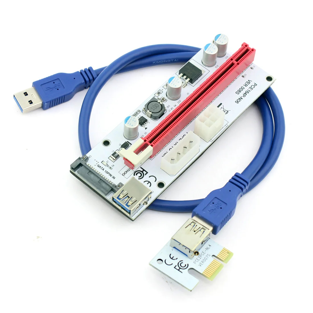 Удлинительный Кабель USB3.0 60 см PCIE 1X к 16X для видеокарты с несколькими портами