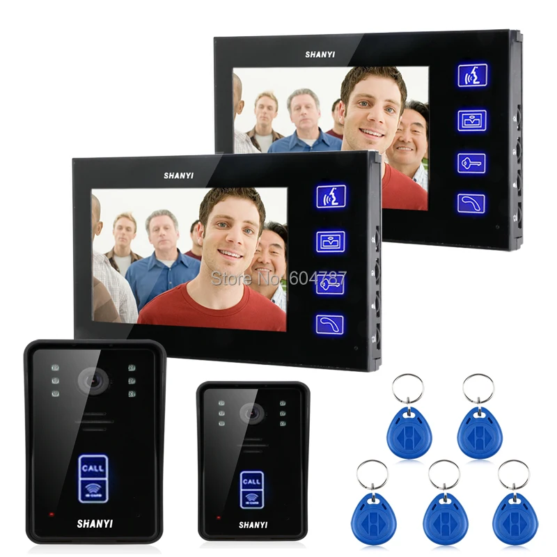 Видеодомофон 2V2 с сенсорным экраном 7 дюймов и цветным монитором|phone true|camera door