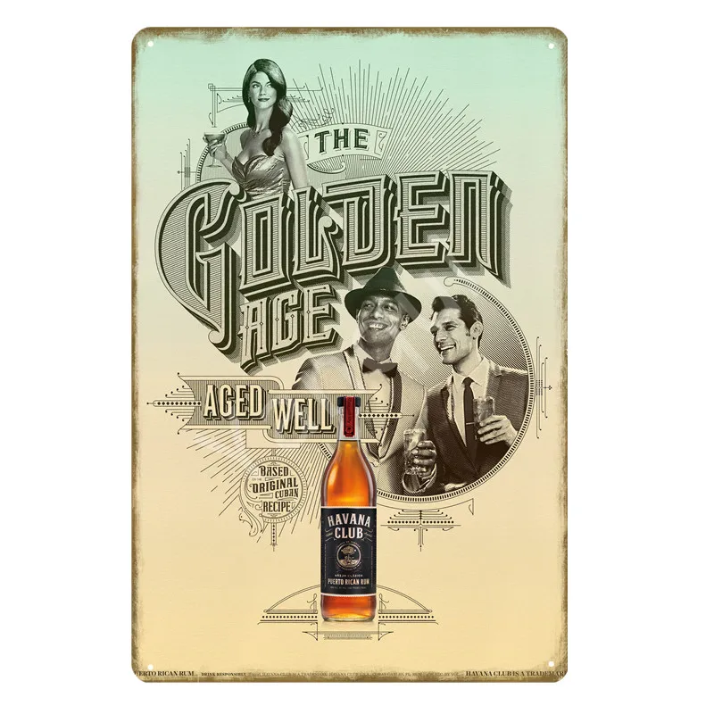 Пивной металлический постер Havana Club оловянные вывески настенная живопись налет