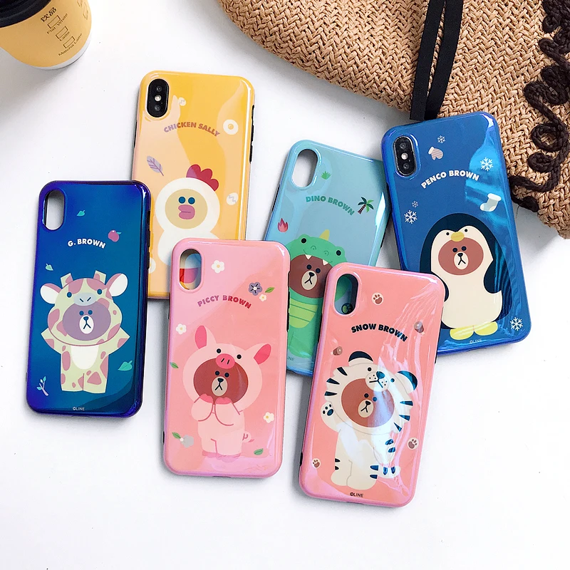 Модные милые чехлы для телефонов с рисунками животных iphone 6 7 8 Plus X XS XR XSMAX забавная
