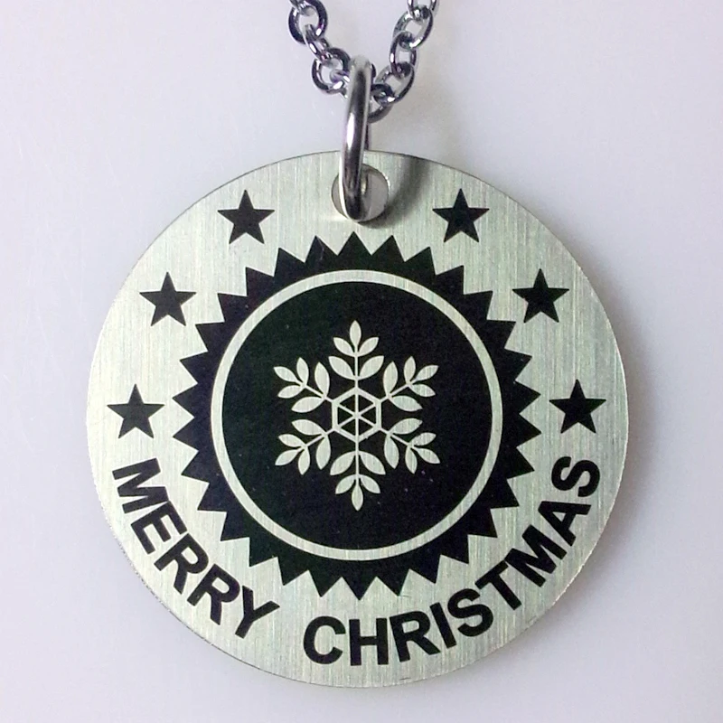 

10pcs/lot stainless steel merry christmas gift necklace pendant women