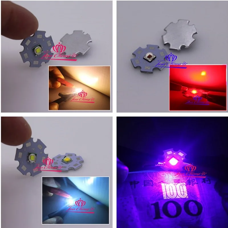 10 шт./лот T6 Вт 5050 SMD Диоды эмиттеры красный зеленый синий UV Белый 32. 3 6 В 3A LED 20 мм star|uv