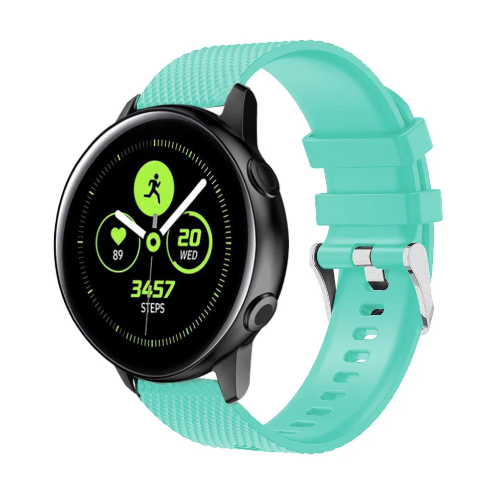 20 мм ремешок для часов Samsung Galaxy Watch Active 2/42 силиконовый браслет сменный Браслет