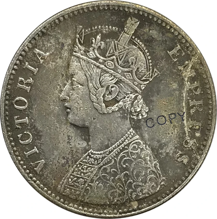 1877 Индия 1 одна РУПИ Виктория предметы коллекционирования из мельхиора покрытые