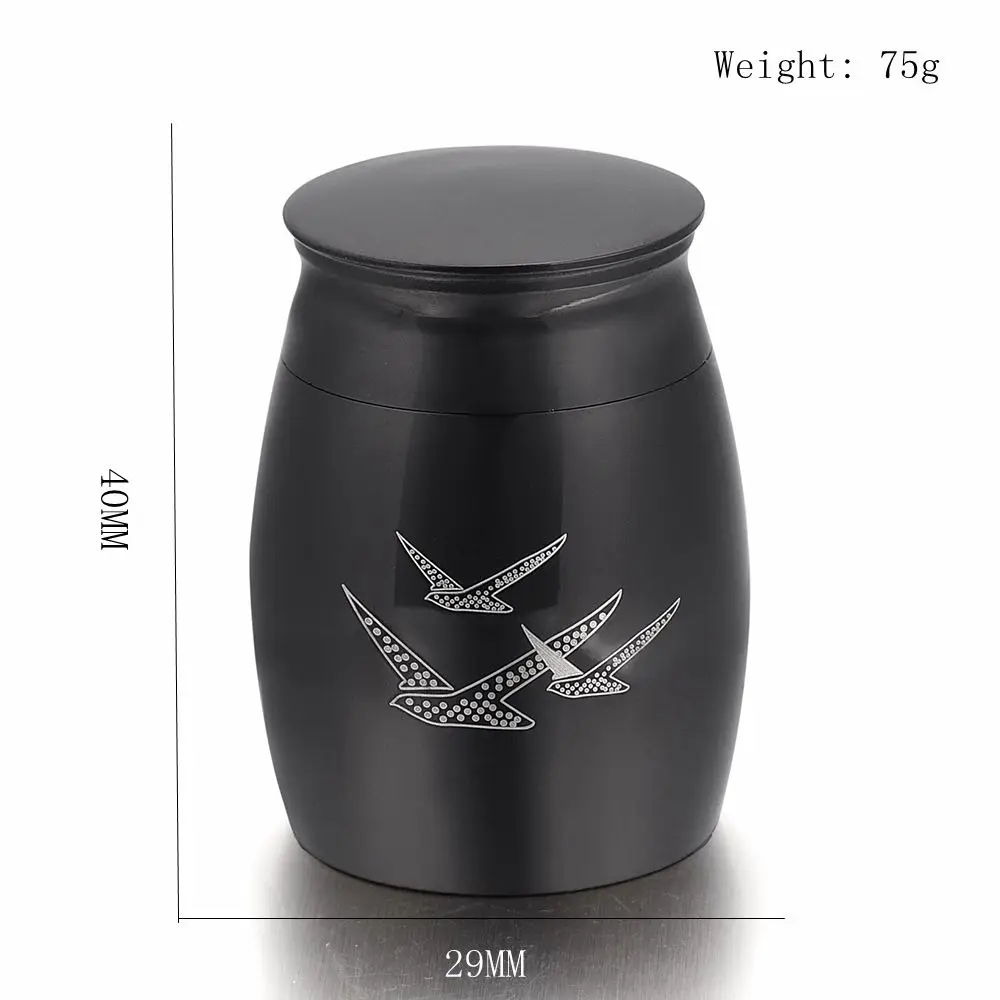 Похоронная шкатулка пустая/гравюра кремации мини урна черное покрытие