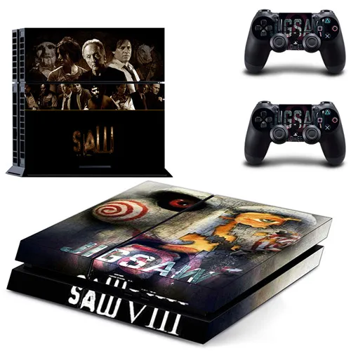 Пленка пила головоломка убийца наклейка для PS4 Стикеры наклейка для sony Игровые приставки 4 консоли и 2 контроллера кожи PS4 Стикеры виниловые аксессуары - Цвет: GYTM1284