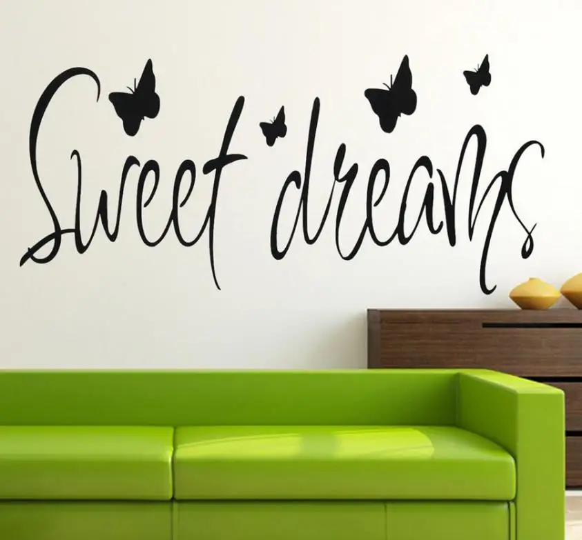 Home Decor ПВХ съемные стенки Стикеры наклейка сладкие мечты Спальня домашнего