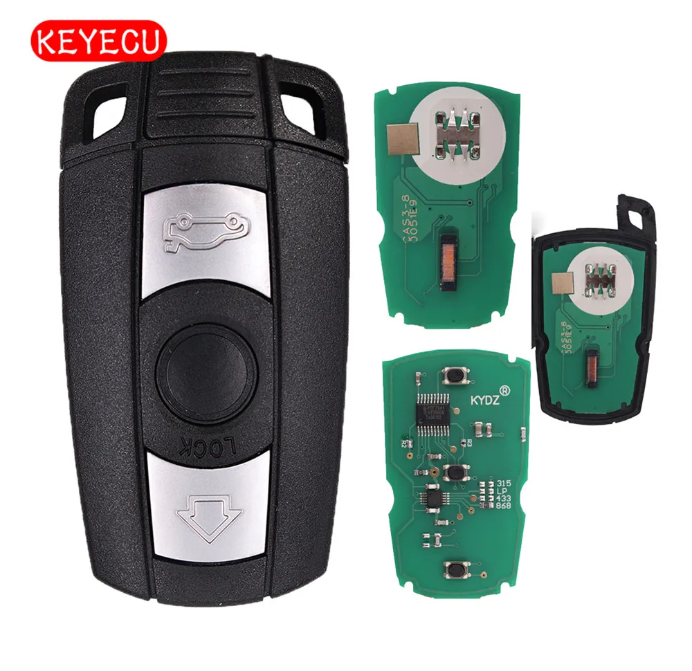 Keyecu дистанционный ключ без ключа 3 кнопки для BMW серии 3/5 X1 X6 Z4 315LP MHZ с чипом