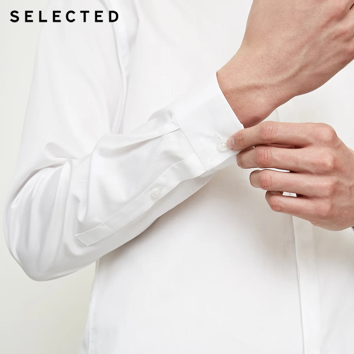 Мужская рубашка с длинным рукавом стоячим воротником 100% хлопок S |