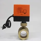 AC220V Электрический привод латунный шаровой клапан двухсторонний латунный моторизованный шаровой клапан DN15-DN40