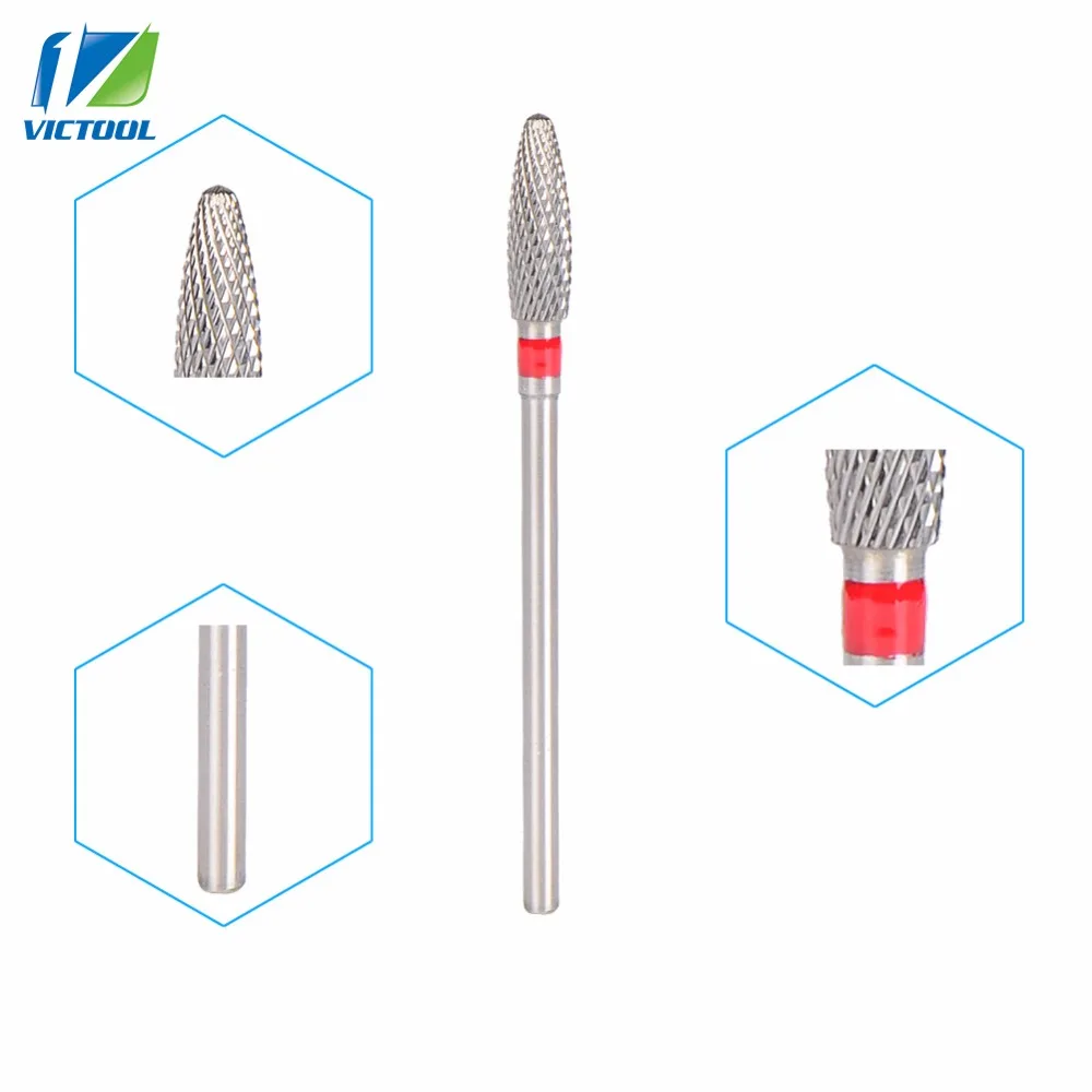 Вольфрамовая стальная насадка для ногтей в форме пламени универсальная