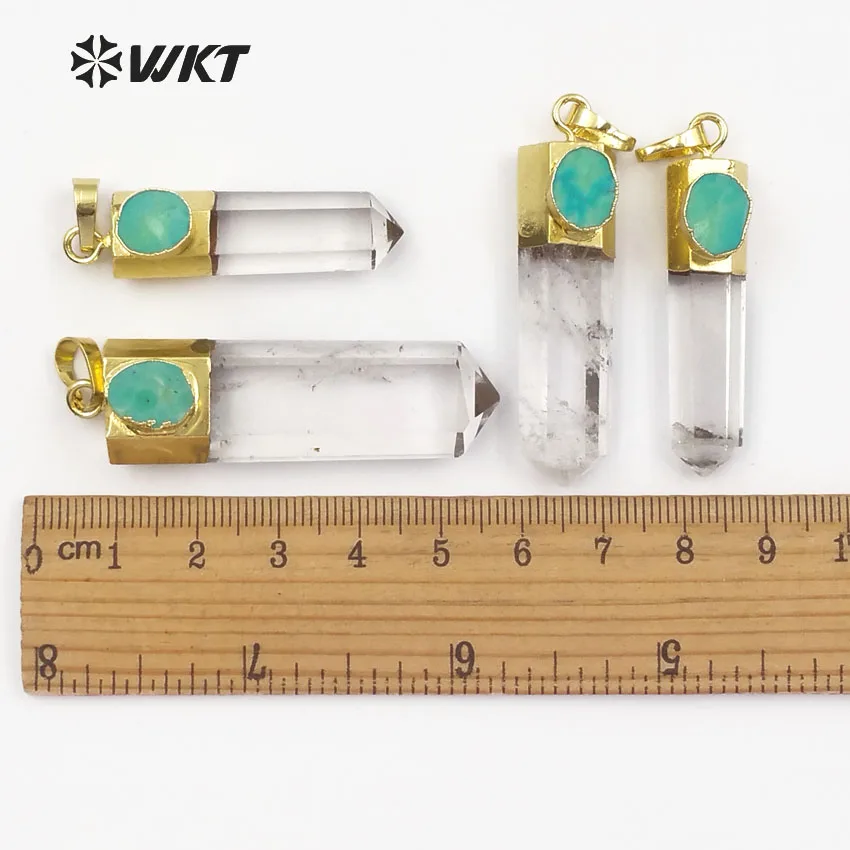 Оптовая продажа натуральный кварцевый кристалл Зеленые Подвески ожерелье для