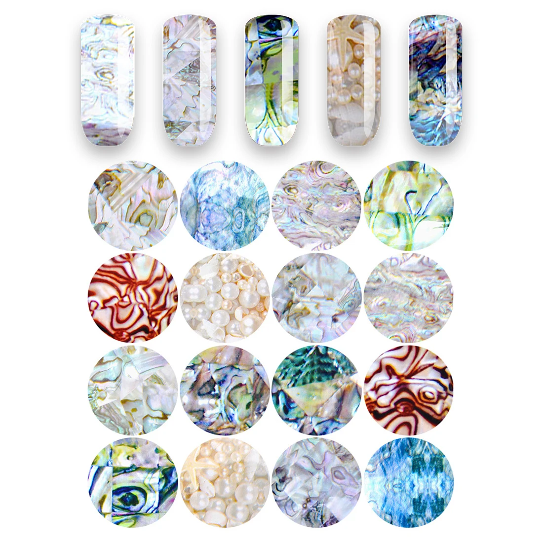 Голографический градиентный мраморный дизайн 16 шт. бумажные наклейки для ногтей