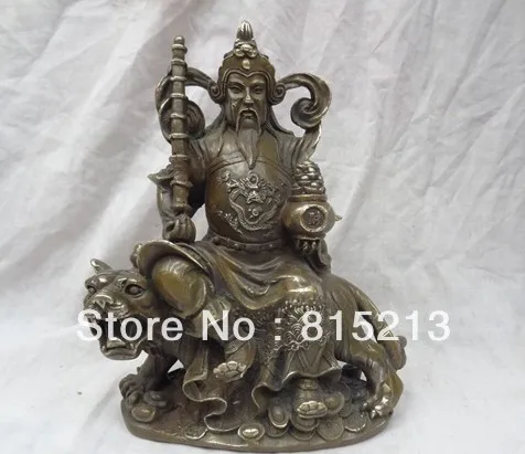 

Wang 000209 9 "Китайская бронза, буддизм Дракон YuanBao Stupa маммон Бог езда голова тигра статуя