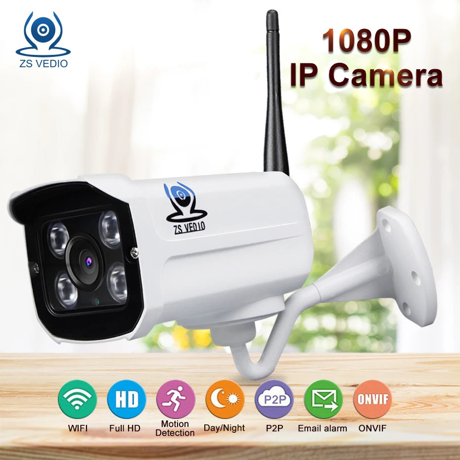 ZSVEDIO камеры наблюдения ip камера wi fi наружная безопасность full hd onvif Беспроводная