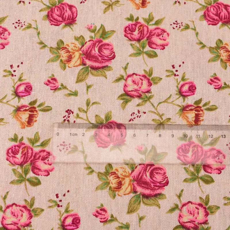 QUAN FANG Peony Printed Cotton Linen Fabric For Quilting DIY Sewing Sofa Table Clothes Curtain Bag Cushion Material Half met | Дом и сад