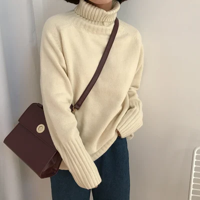 10 colors korean style solid color turtleneck sweaters raglan sleeve womens pullovers (A9164) | Женская одежда