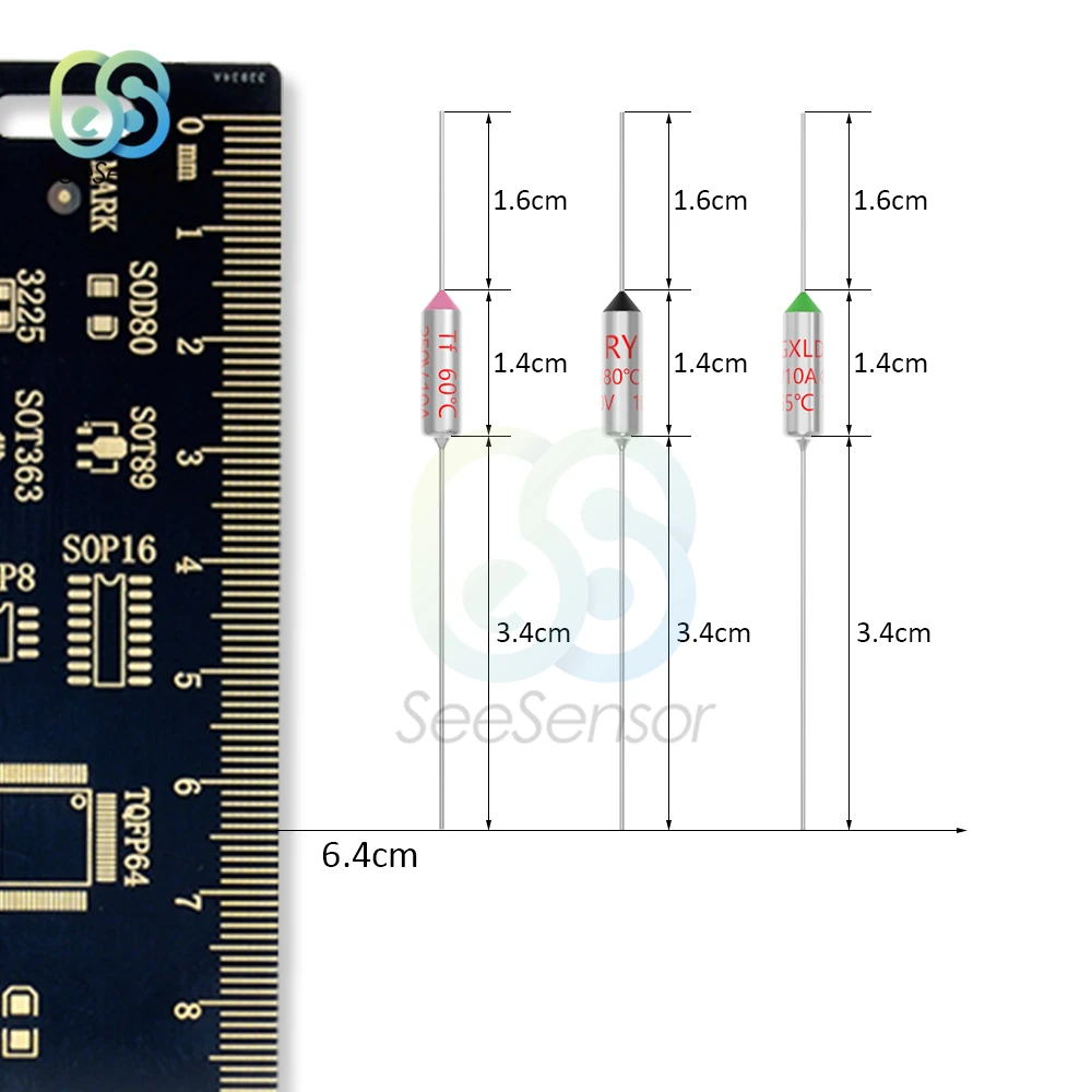 RY TF Thermal Fuse 10A 250V Temperature 60C 65C 85C 100C 105C 113C 120C 130C 152C 165C 167C 172C 185C 192C 210C 216C 240C 280C |