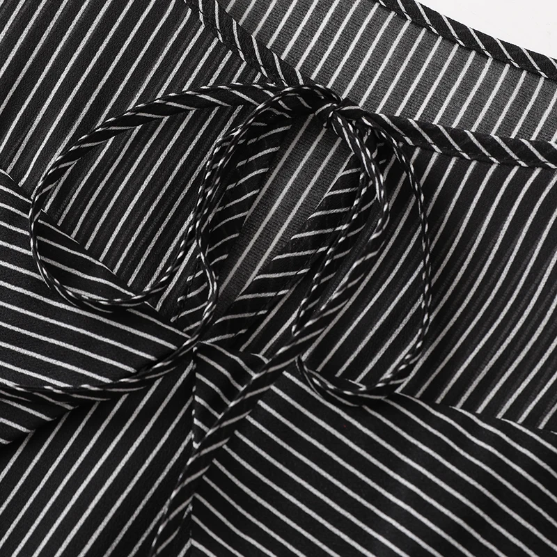 2018 летние Для женщин черный белый цвет в полоску шифоновое платье Повседневное с