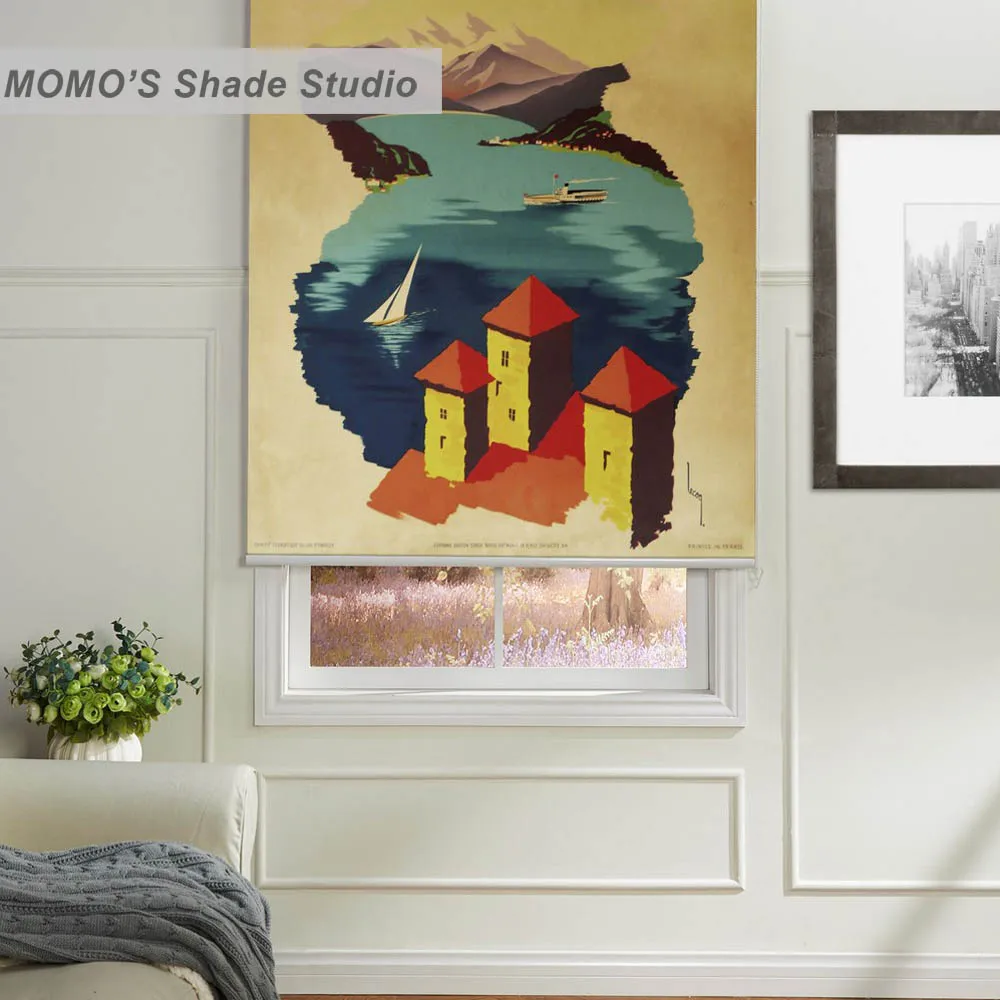MOMO Roller Blinds Blackout Design Window Painting Curtains Shades Thermal Fabric Custom Size PRB set748-752 | Дом и сад