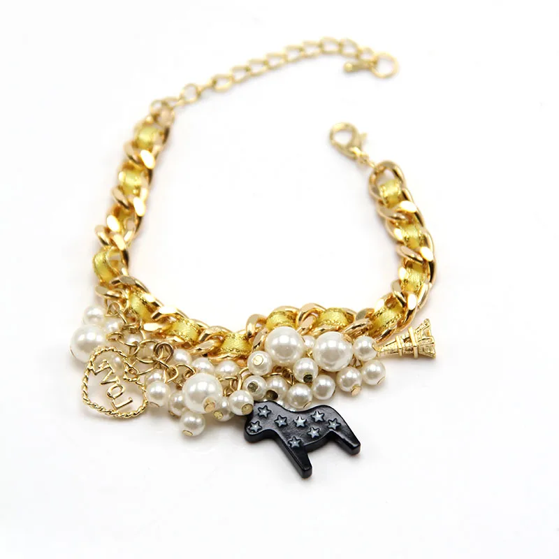 Милый домик и Эйфелева башня в Корейском стиле подвески жемчужные браслеты |