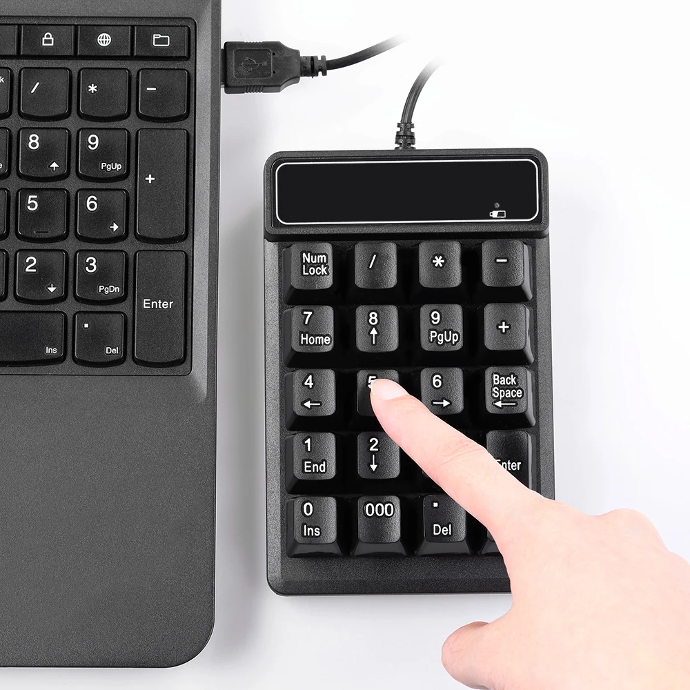 USB Проводная цифровая клавиатура механическая с 19 клавишами Водонепроницаемая