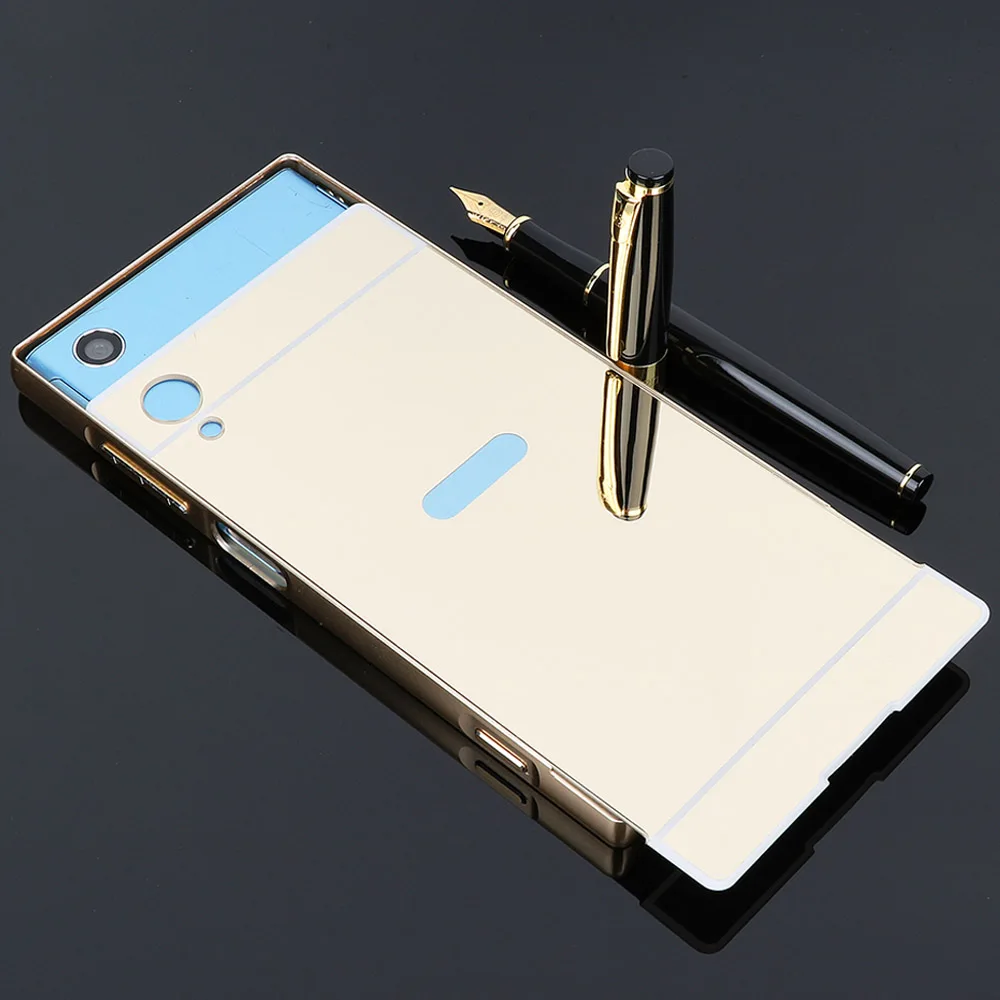 Для Sony Xperia XA1 plus 5 &quotчехол алюминиевый бампер Покрытие Зеркало задняя крышка для
