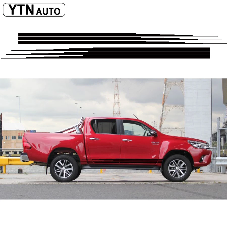 Автомобильные наклейки 2 шт. hilux боковые двери полосы графические виниловые