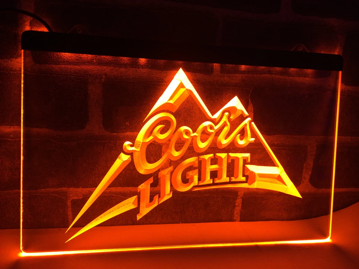 LA004 светлое пиво Coors Бар Паб логотип светодиодный неоновый Световой значок для
