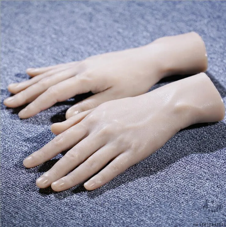 

Free shipping! Fashionable Silicone Realistic Hands Mannequinmale Silicone Mannequin Hand For Manicure Decoration