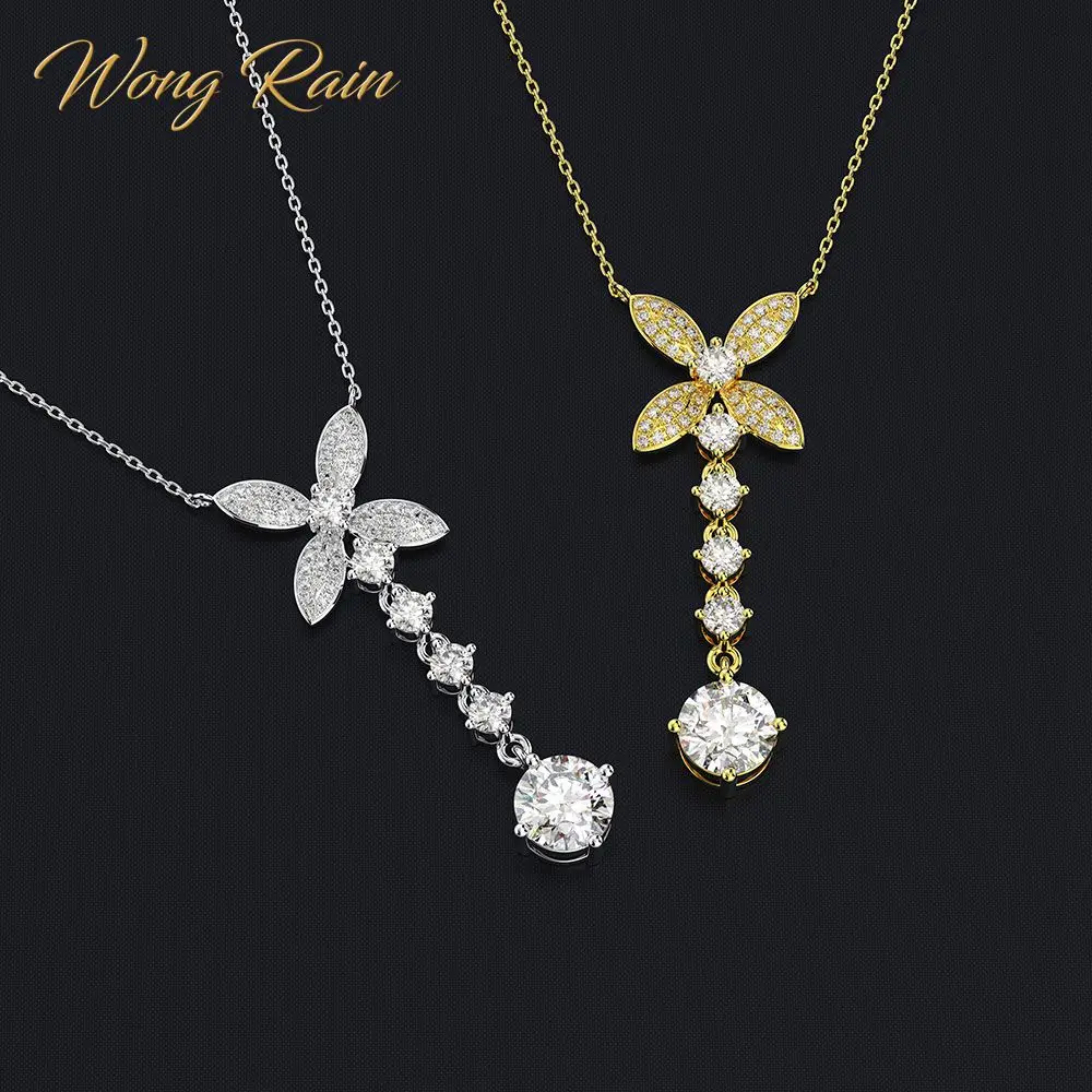 Фото Wong Rain винтажное ожерелье из стерлингового серебра 925 пробы с подвеской бабочкой