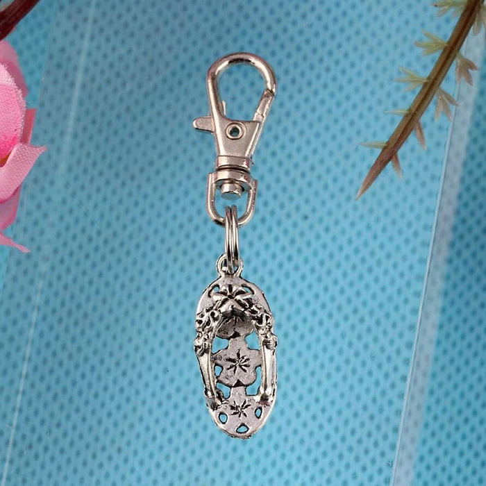 Винтаж серебряные шлепанцы собаки Древо жизни Тукан птица колокольчик с