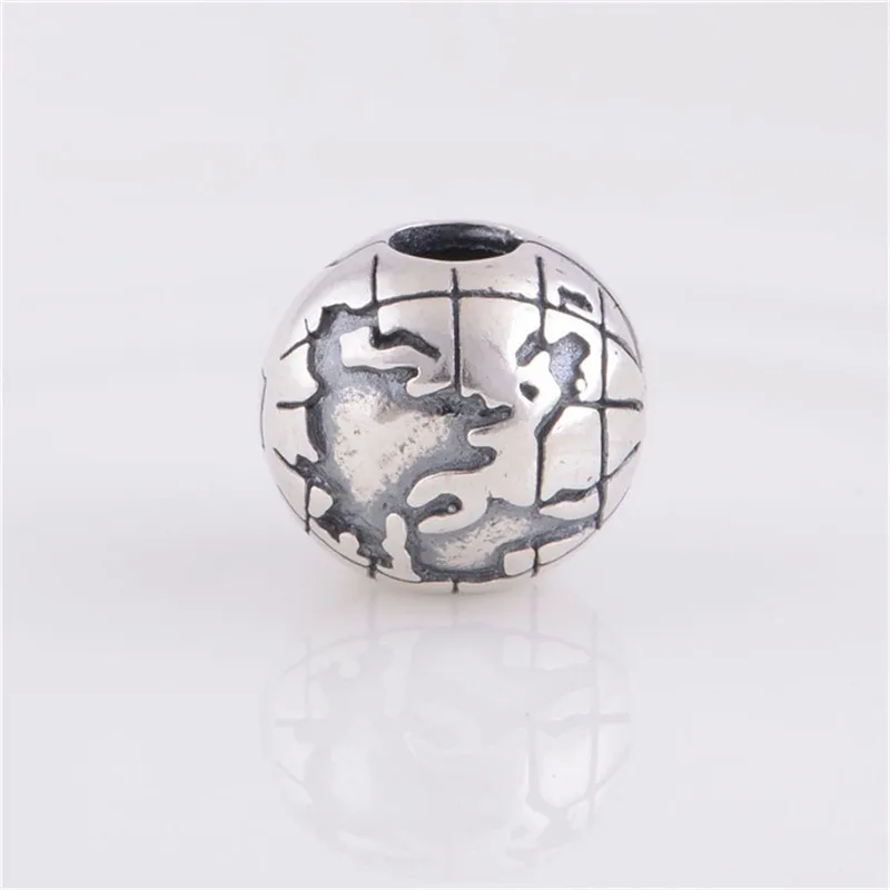 

Fits for Pandora Charms Bracelets Globe Clip Beads 100% 925 Sterling Silver Jewelry Free Shipping