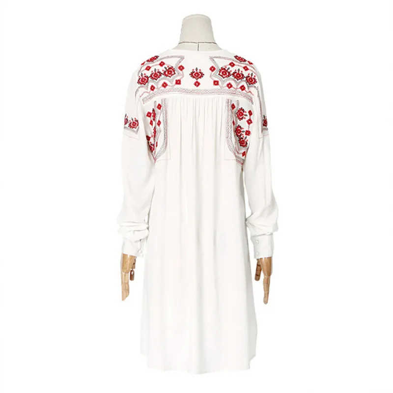Женское винтажное платье рубашка из хлопка и льна с длинным рукавом|autumn women dress|linen