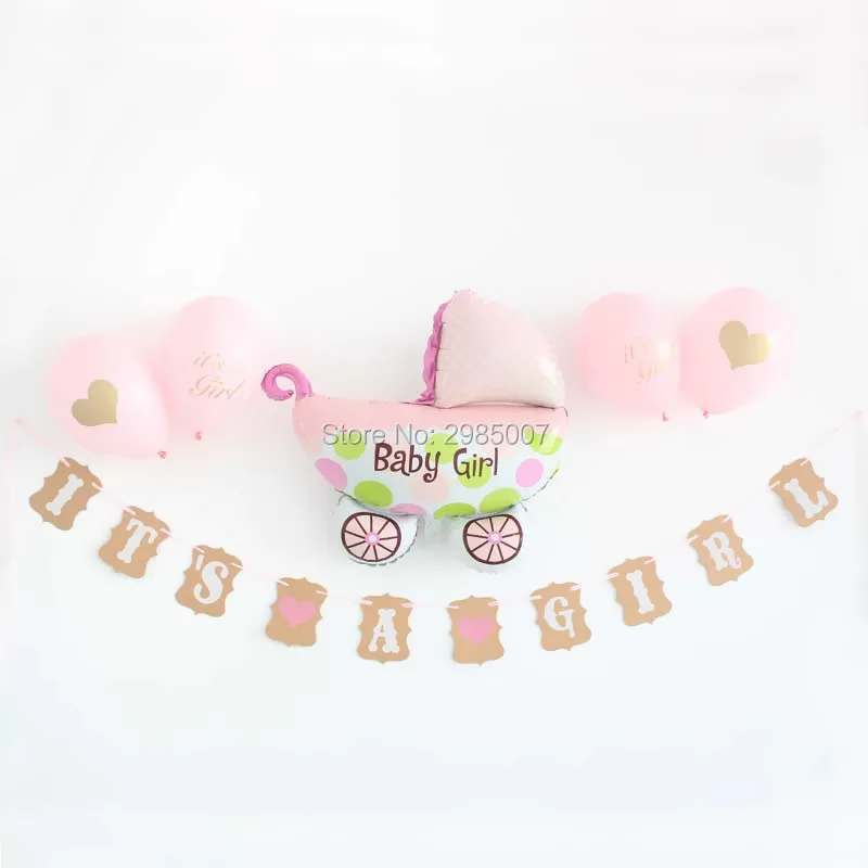 Baby Shower banderines decoracions это девушка его мальчика о Bay печатных воздушные шары Детские