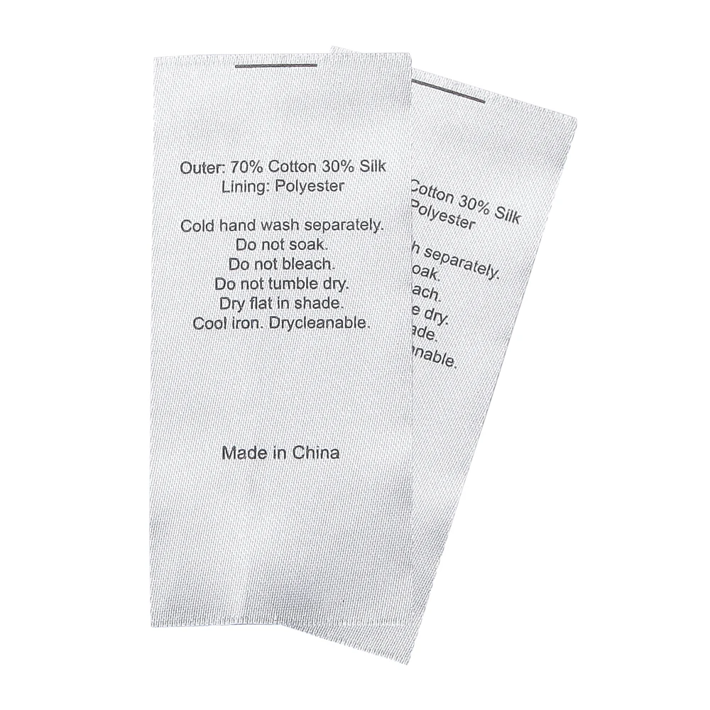 

Customized Care Instruction Labels For Clothes Custom Printed Washable Mark Label For Clothing Sewing Satin Tags For Backpack