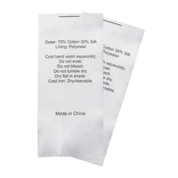 customized white satin ribbon care instruction labels for clothes printed washable mark label for clothing tags
