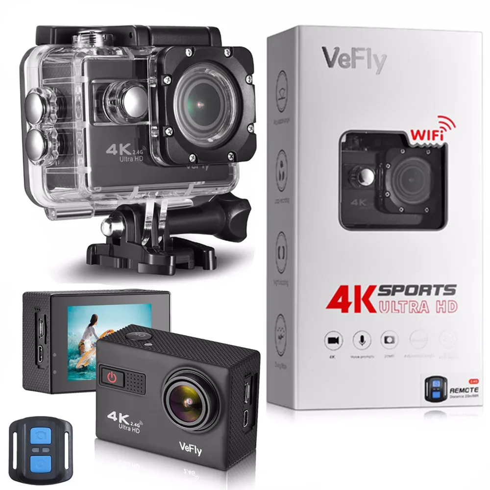 Спортивная экшн камера VeFly 4K Ultra HD водонепроницаемая камера|action camera|go action camerasport