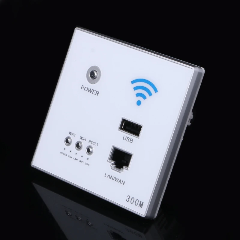 300 Мбит/с беспроводной AP маршрутизатор настенный встроенный WiFi ретранслятор w./LAN