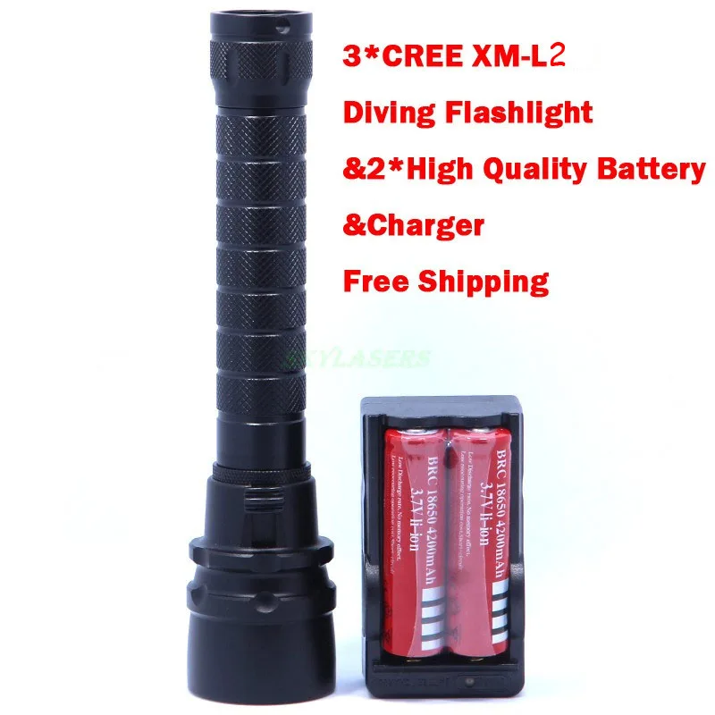 5000 лм 30 Вт 3 x XM L L2 светодиодный фонарь онарик для дайвинга 18650 подводный