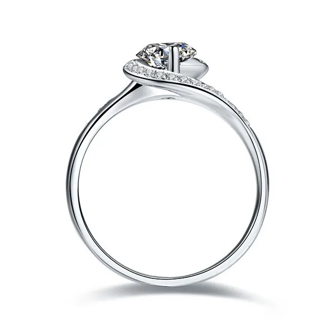 0.5Ct превосходное роскошное кольцо синтетическое с бриллиантом для женщин