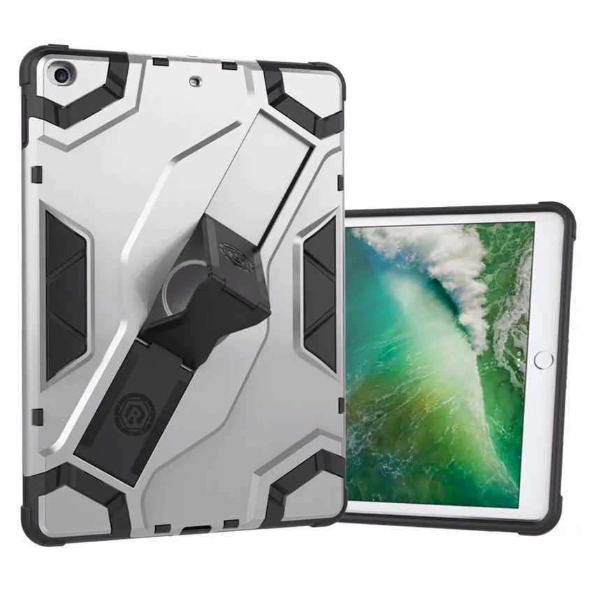 Серебристый Для iPad mini2 задняя Жесткая Броня чехол для iPad mini 1 mini 2 mini 3 7,9 чехол для планшета PU+ сверхмощный гибридный прочный резиновый - Цвет: Серебристый
