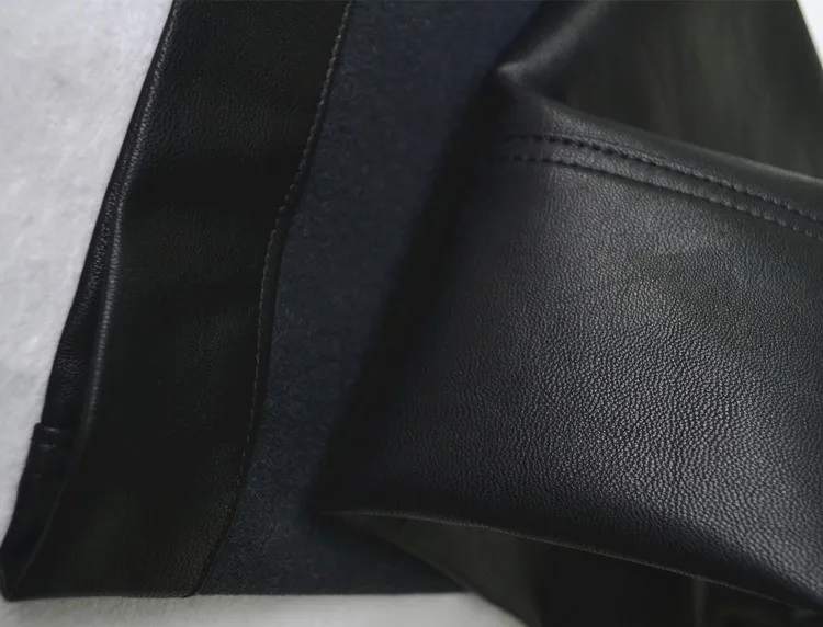 XS-XXL модного бренда из искусственной кожи Штаны Весна Для женщин высокое качество мыть водой середине талии стройнящие Штаны w1811 Dropship