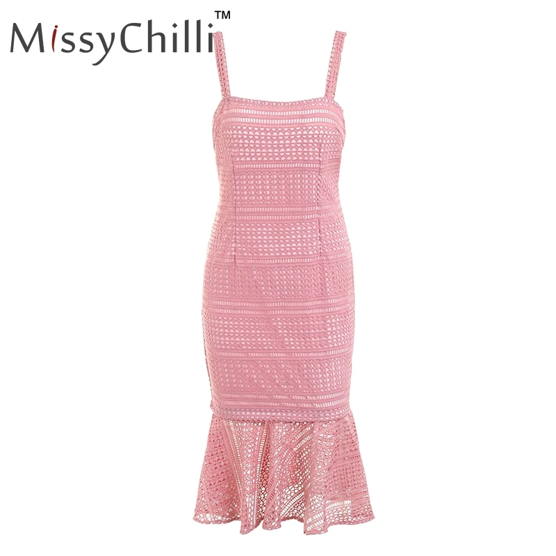 Женское кружевное платье карандаш MissyChilli розовое облегающее в уличном стиле