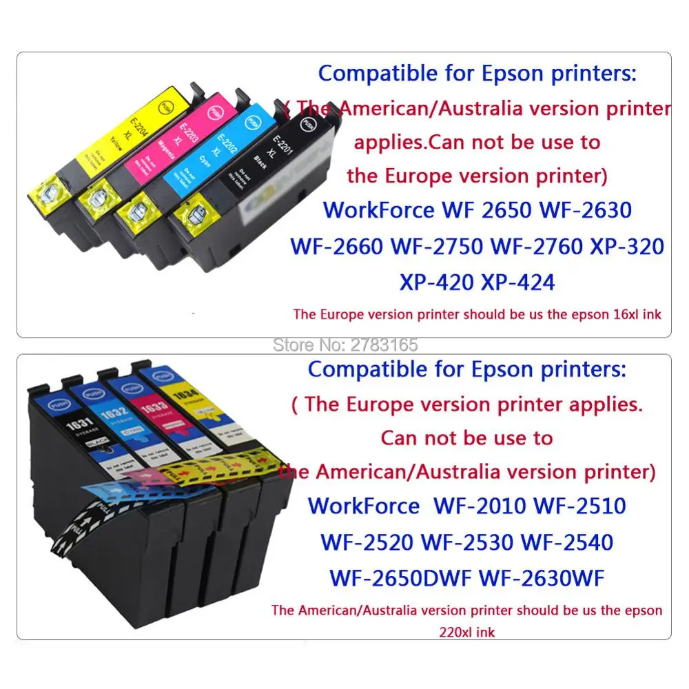 10Pack Compatible for Epson WorkForce WF-2630 WF-2650 WF-2660 XP-320 XP-420 printer ink 220xl T220 cartridge | Компьютеры и офис