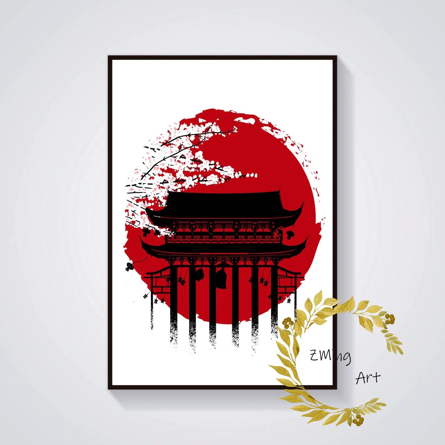 Japan Japanese Style Art Samurai Torii Legendary Buda Fujiyama Bamboo Poster | Дом и сад